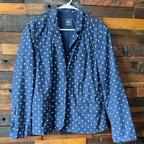 GAP Jackets & Blazers - GAP Women's Navy Polka Dot Blazer